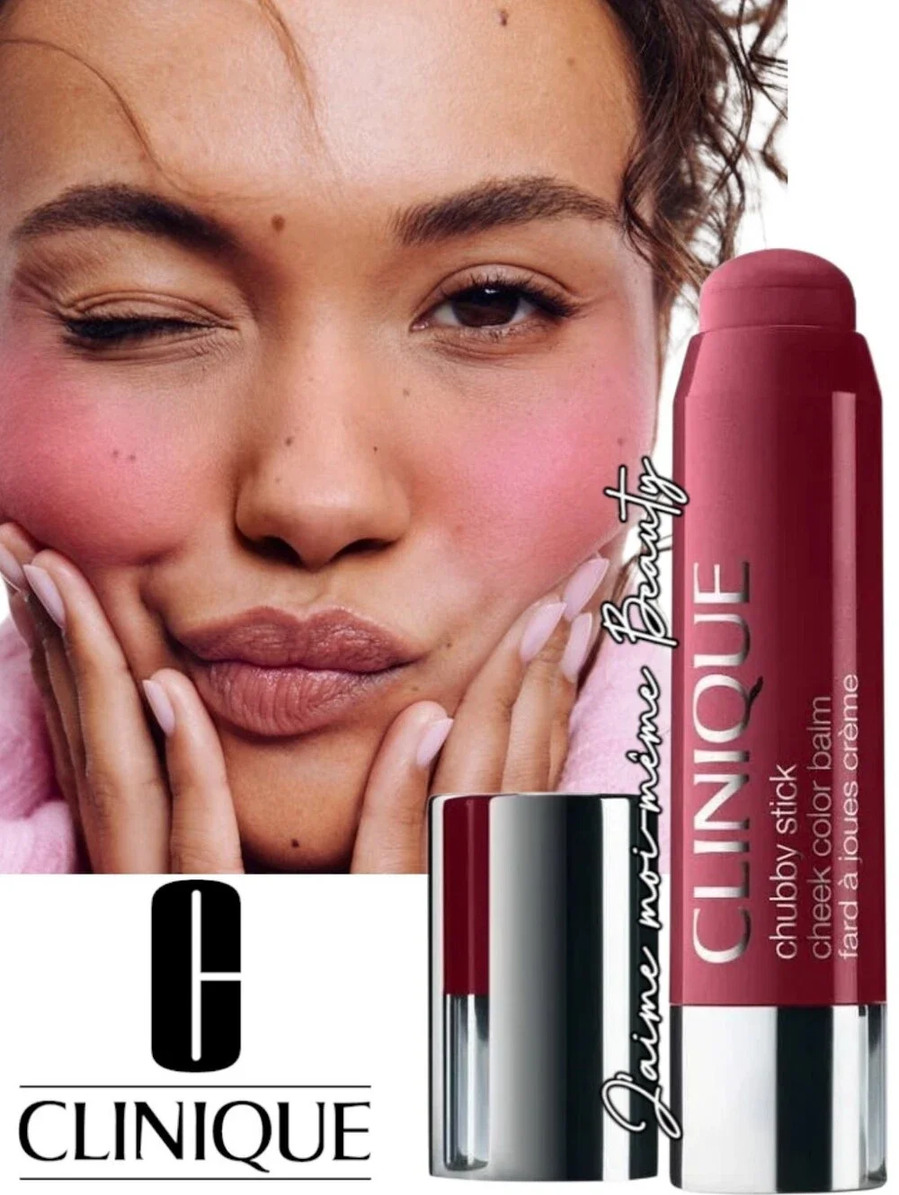 Clinique Chubby Stick Cheek Color Balm Cream Blush Plumped Up Peony - Rich Pink